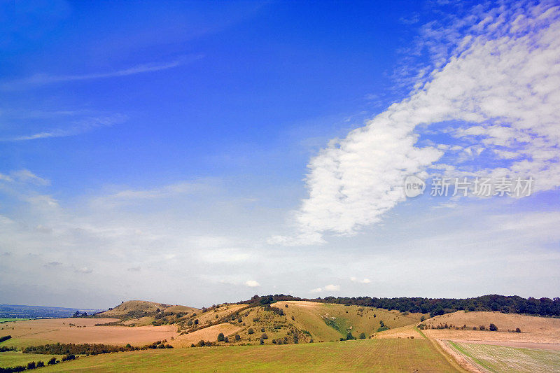 从Ridgeway Path Chilterns Chiltern Hills农田农田英国白金汉郡家庭郡